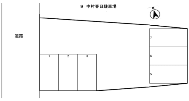 中村春日町(上春日)駐車場の駐車配置図