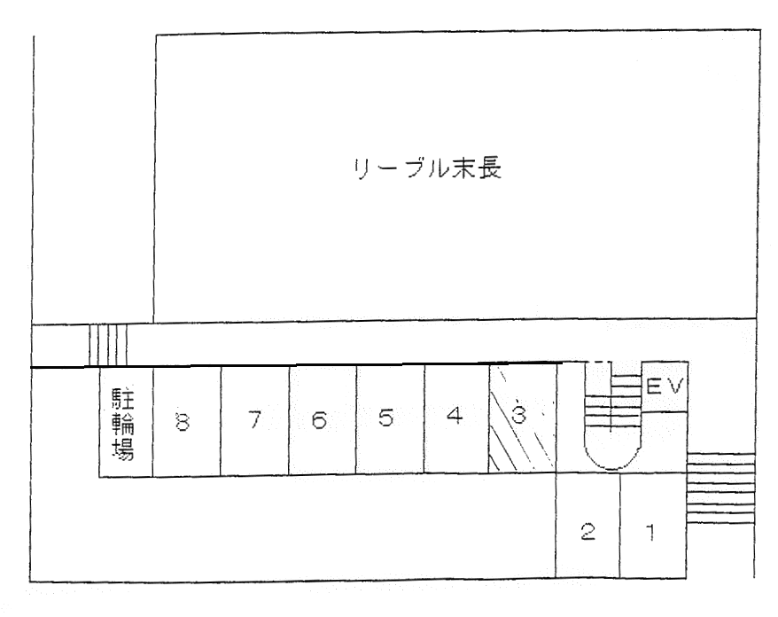 リーブル末長駐車場の駐車配置図