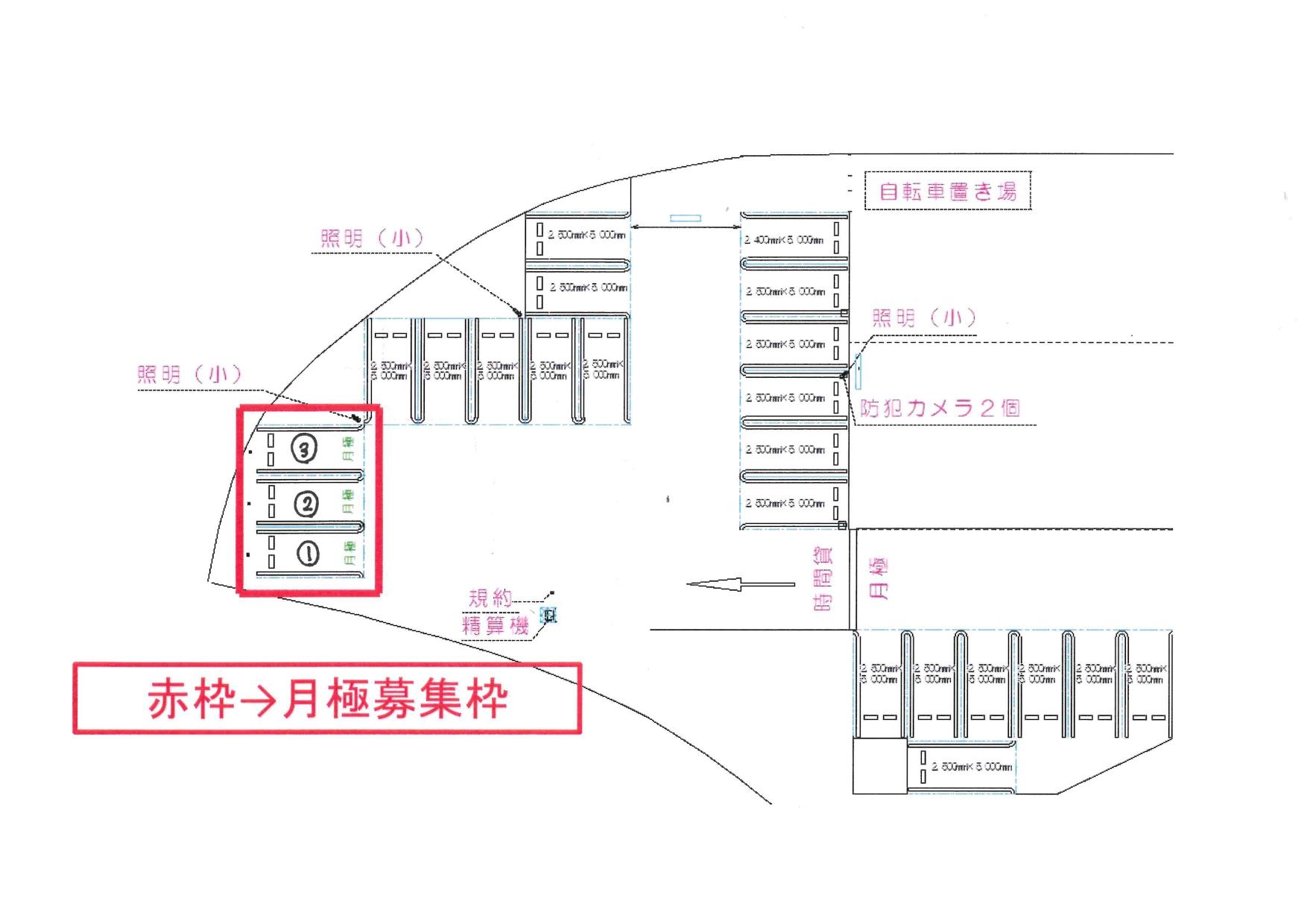 クレスト羽曳野市桃山台の駐車配置図