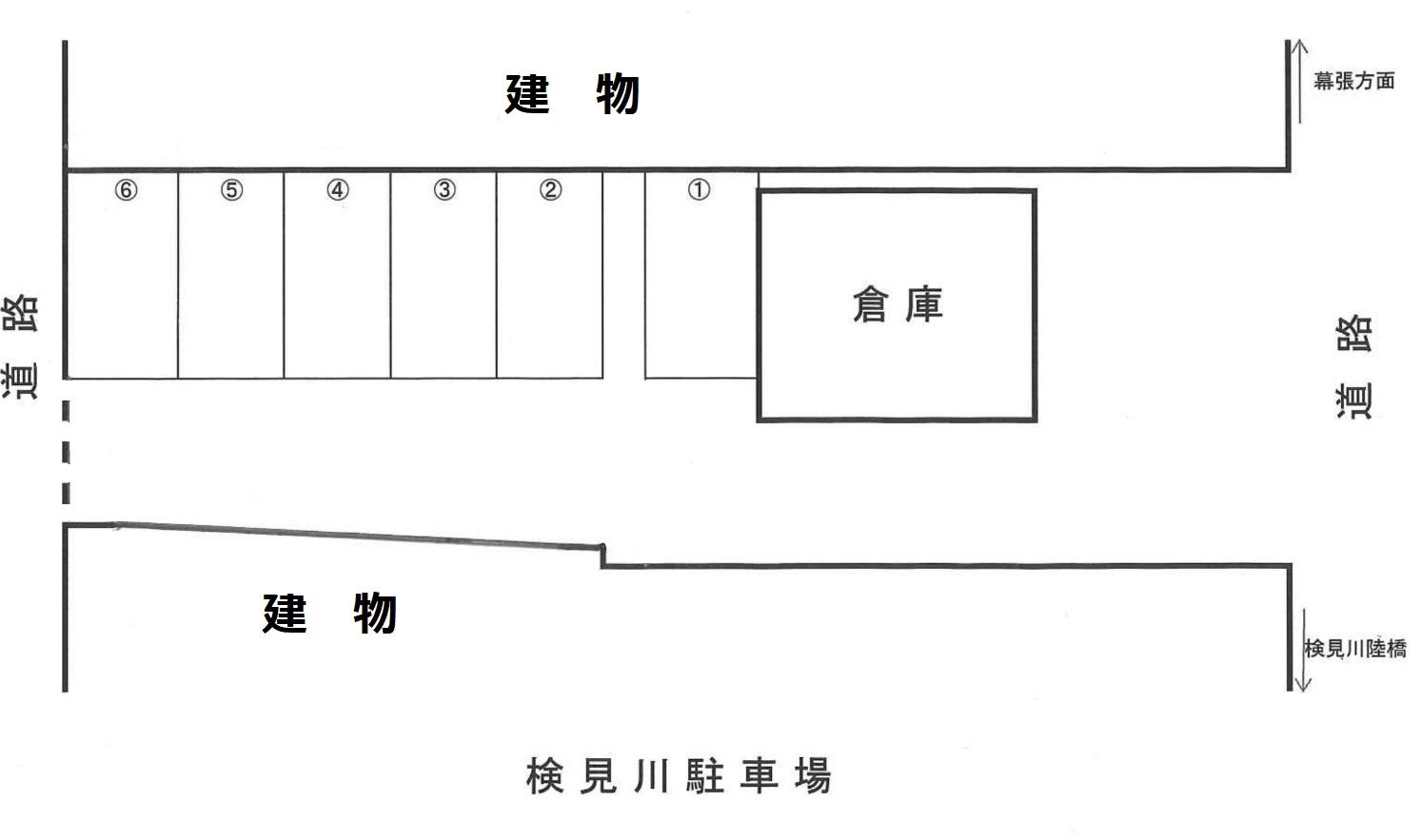 検見川駐車場の駐車配置図