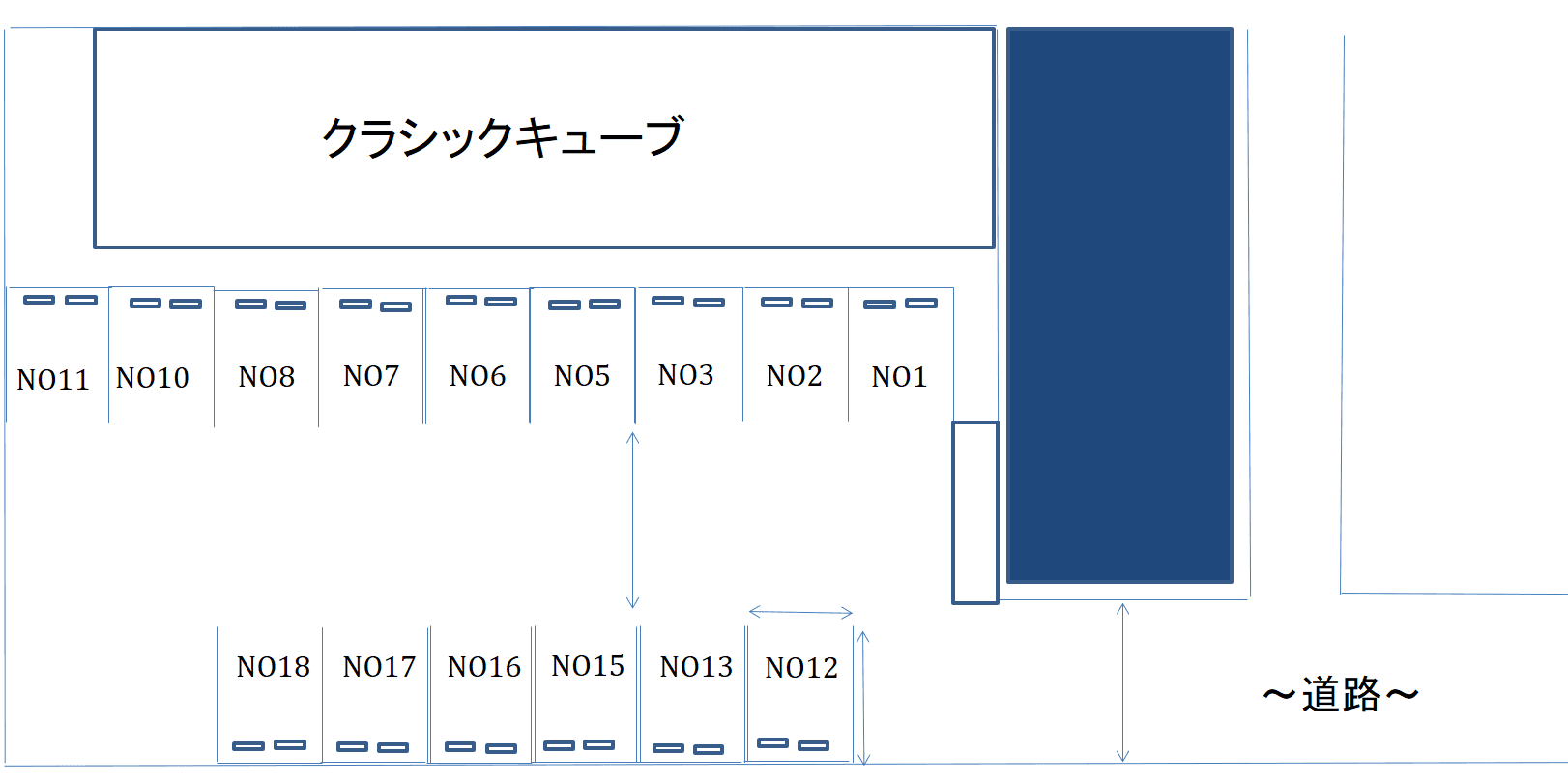 クラシックキューブの駐車配置図