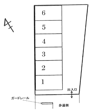 センター北第５駐車場の駐車配置図