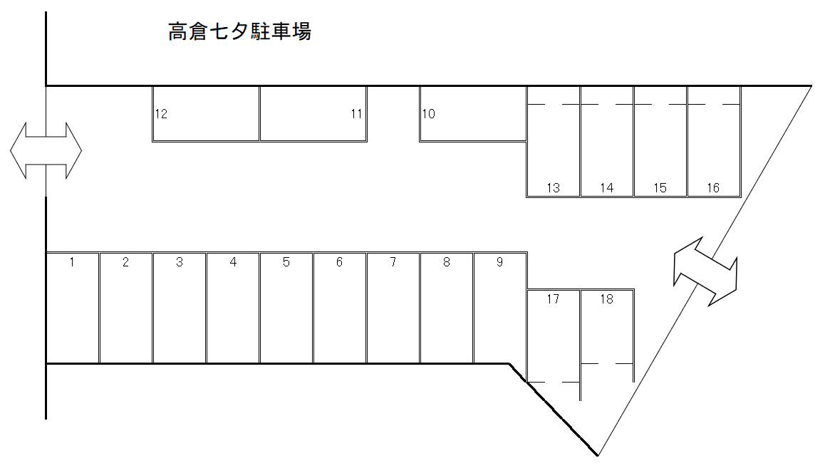 高倉七夕駐車場の駐車配置図