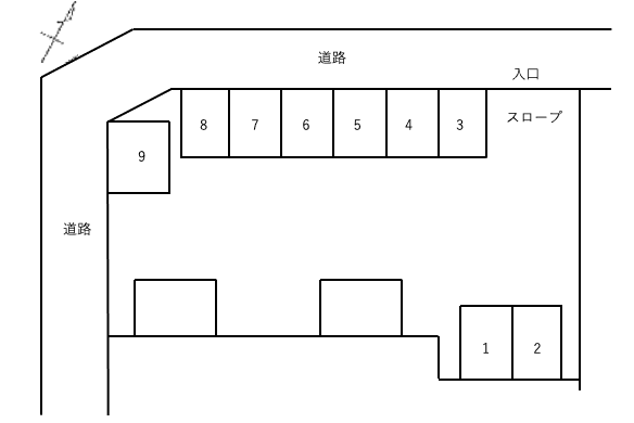 茅ケ崎南第３駐車場の駐車配置図