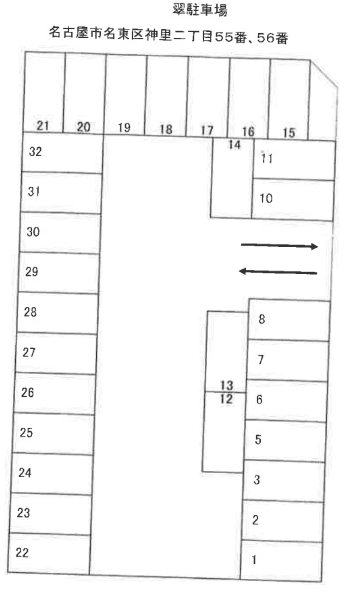 翠駐車場の駐車配置図