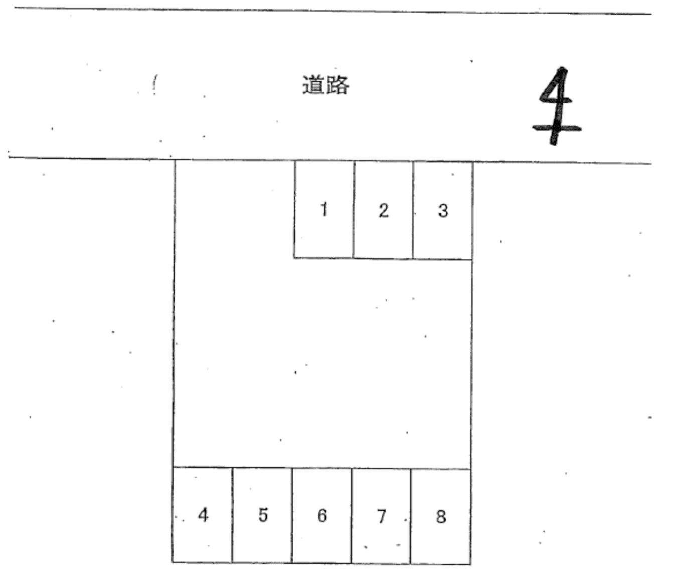 長坂第１駐車場の駐車配置図