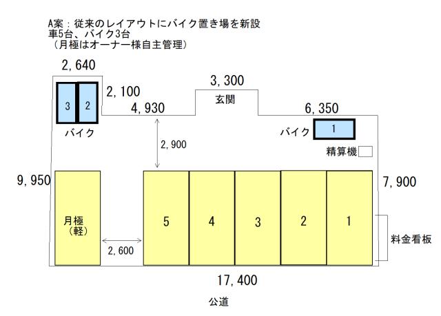 ミノラスパーキング中央８丁目の駐車配置図