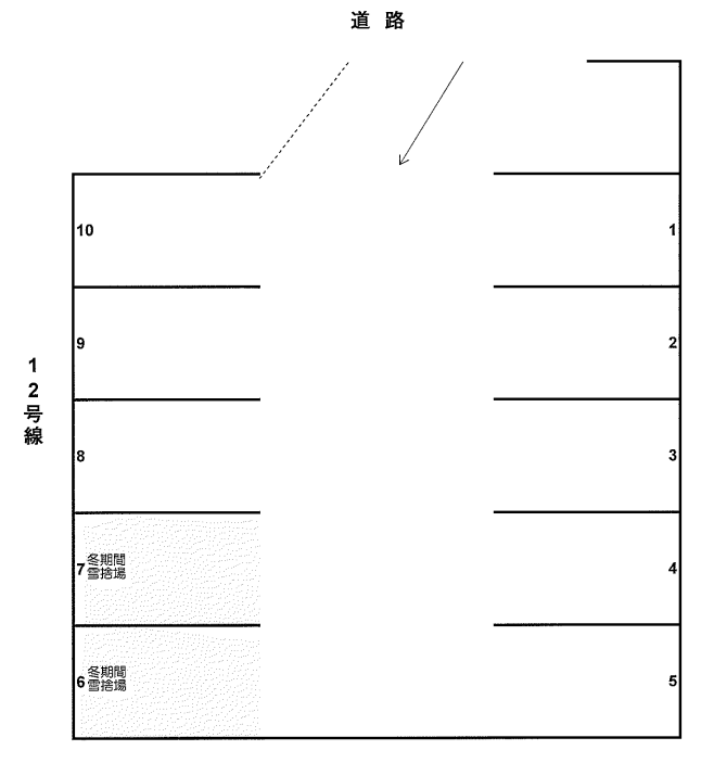 本通9丁目南10-13駐車場の駐車配置図