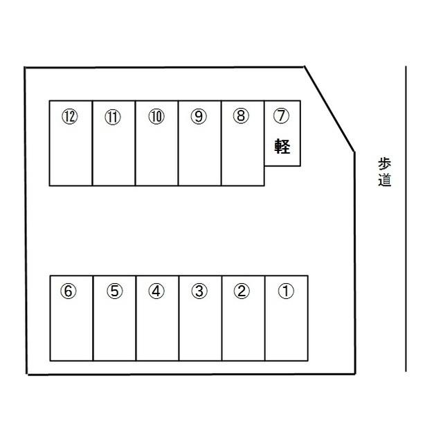 ひたち野西T駐車場の駐車配置図