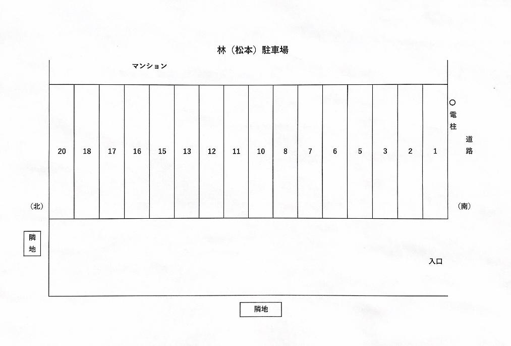 林(松本)駐車場の駐車配置図