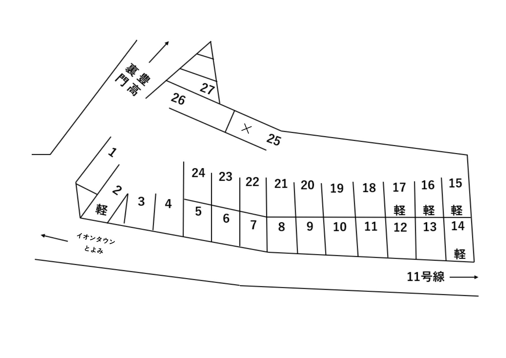 丸徳Ｐの駐車配置図