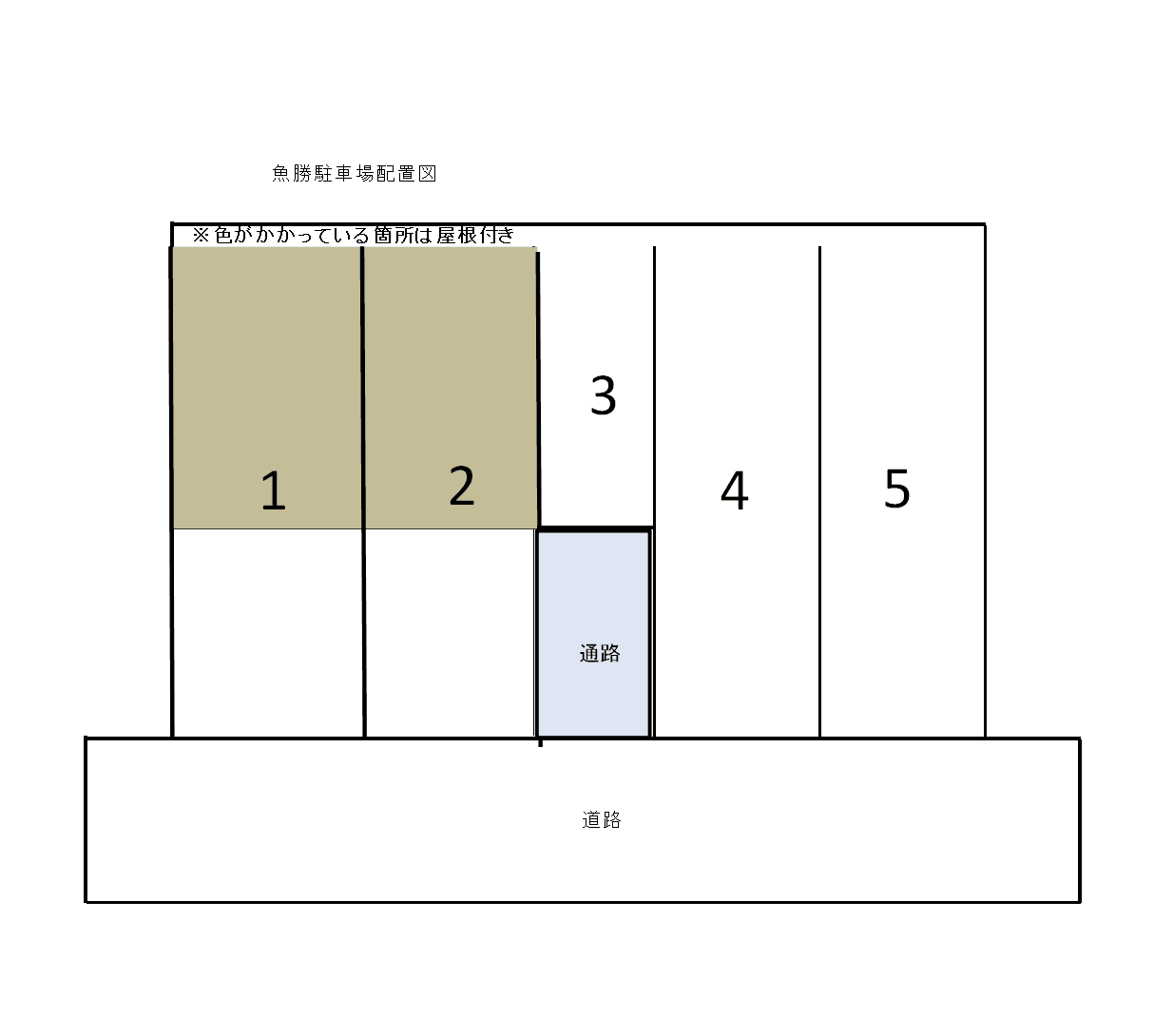 魚勝駐車場の駐車配置図