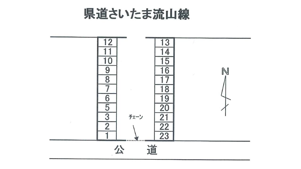 草加１丁目磯田駐車場の駐車配置図