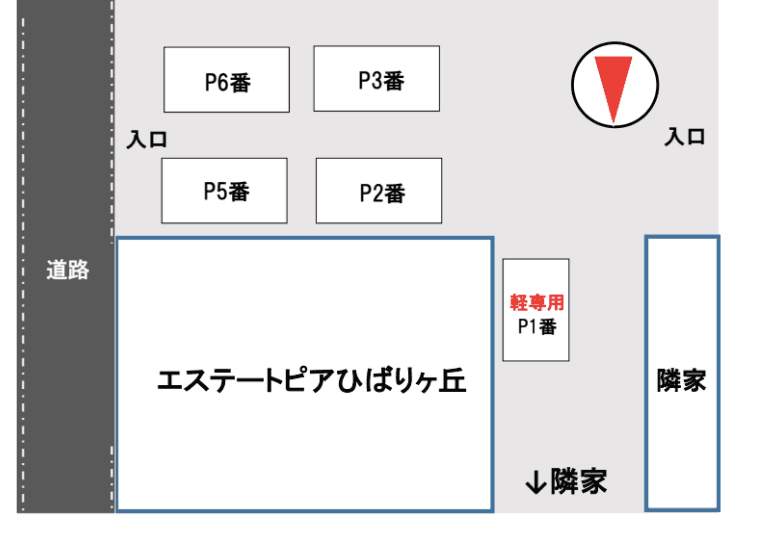 エステートピアひばりヶ丘駐車場の駐車配置図