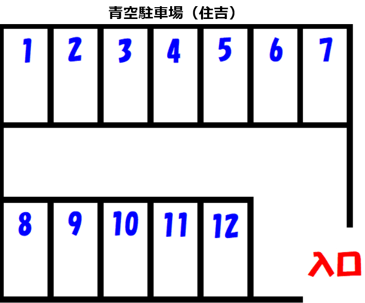 青空駐車場(住吉)の駐車配置図