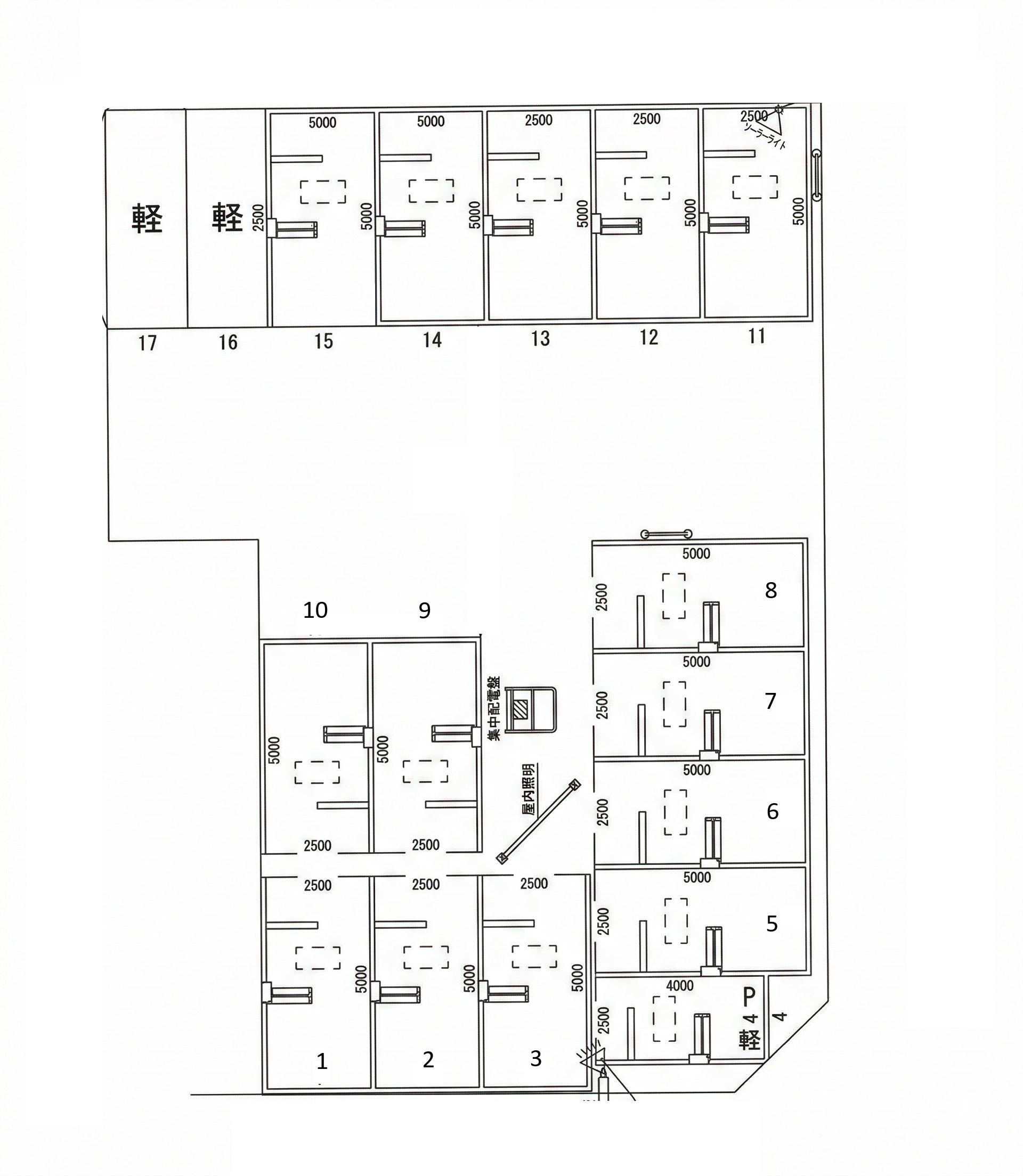 トキワパーク24 新金岡第1の駐車配置図