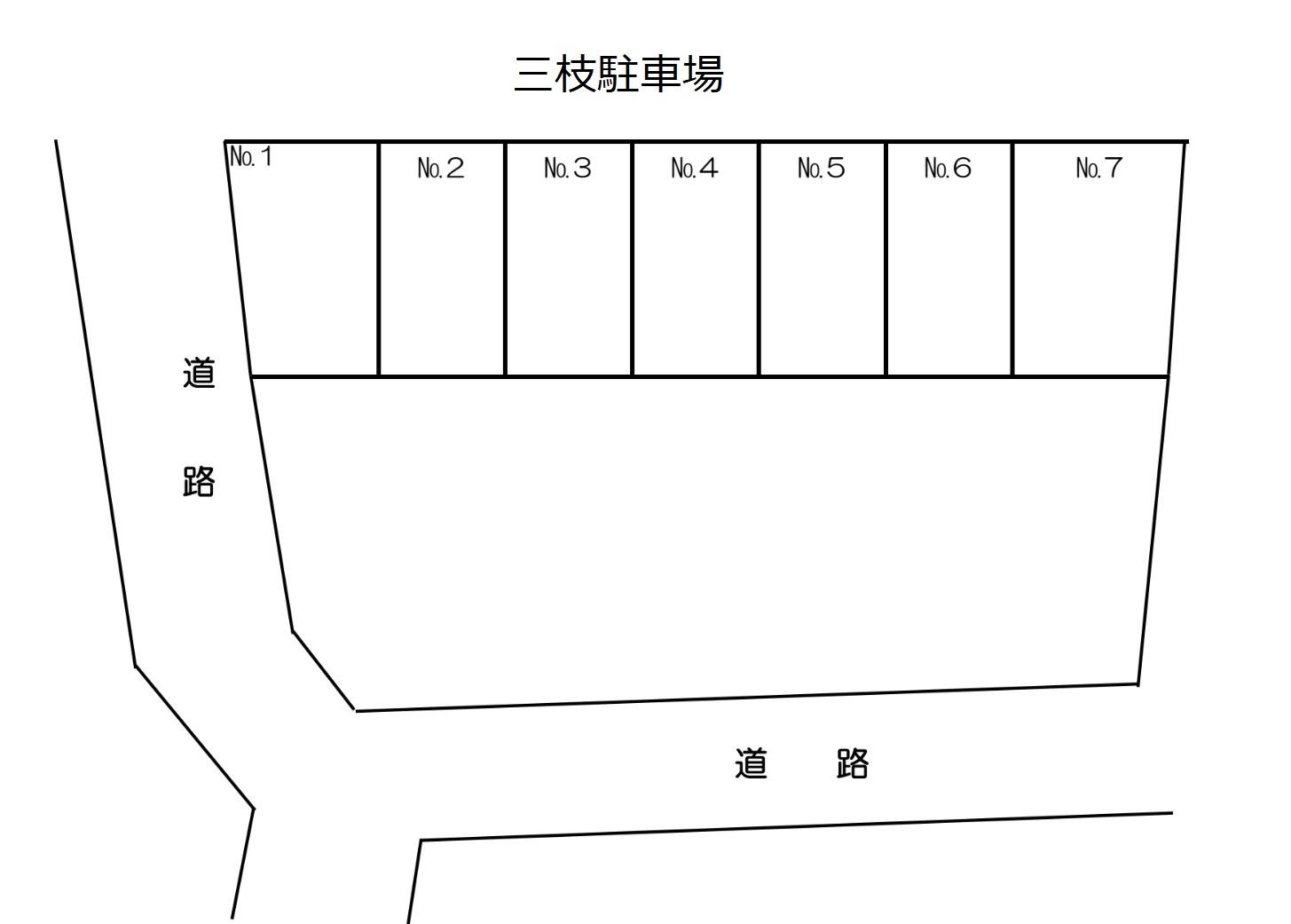 三枝駐車場の駐車配置図