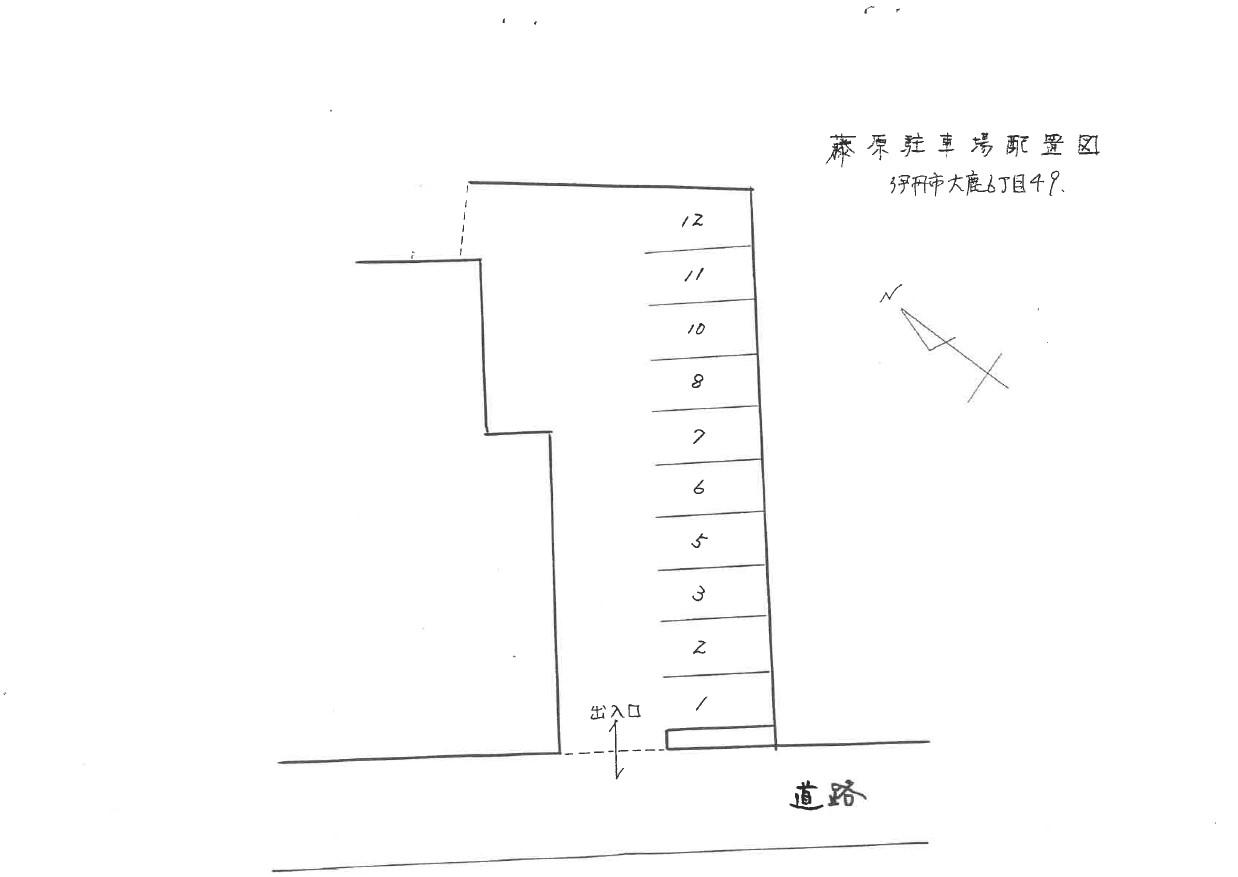 藤原駐車場の駐車配置図