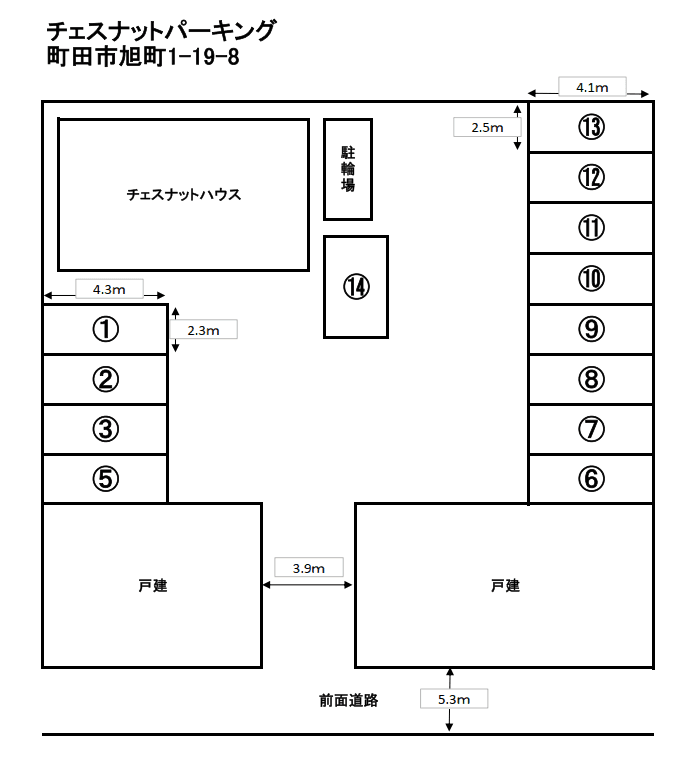 チェスナットパーキングの駐車配置図