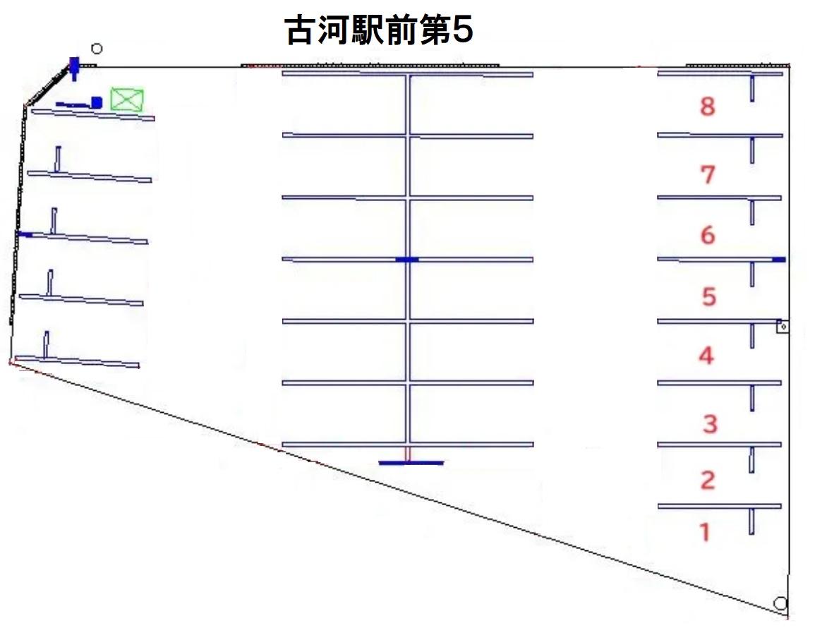 古河駅前第５の駐車配置図