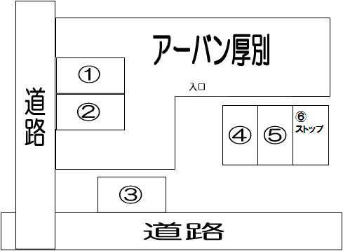 アーバン厚別の駐車配置図