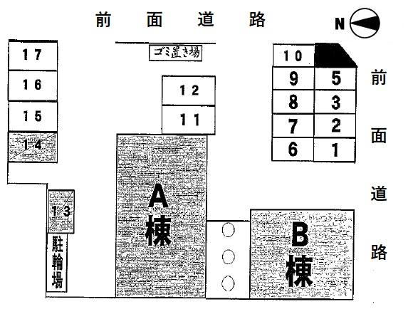 Tｽｸｴｱ駐車場の駐車配置図