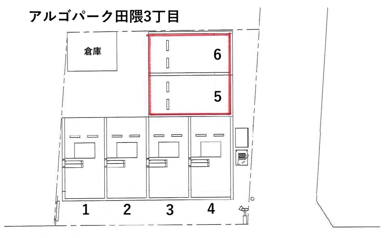 アルゴパーク田隈3丁目の駐車配置図