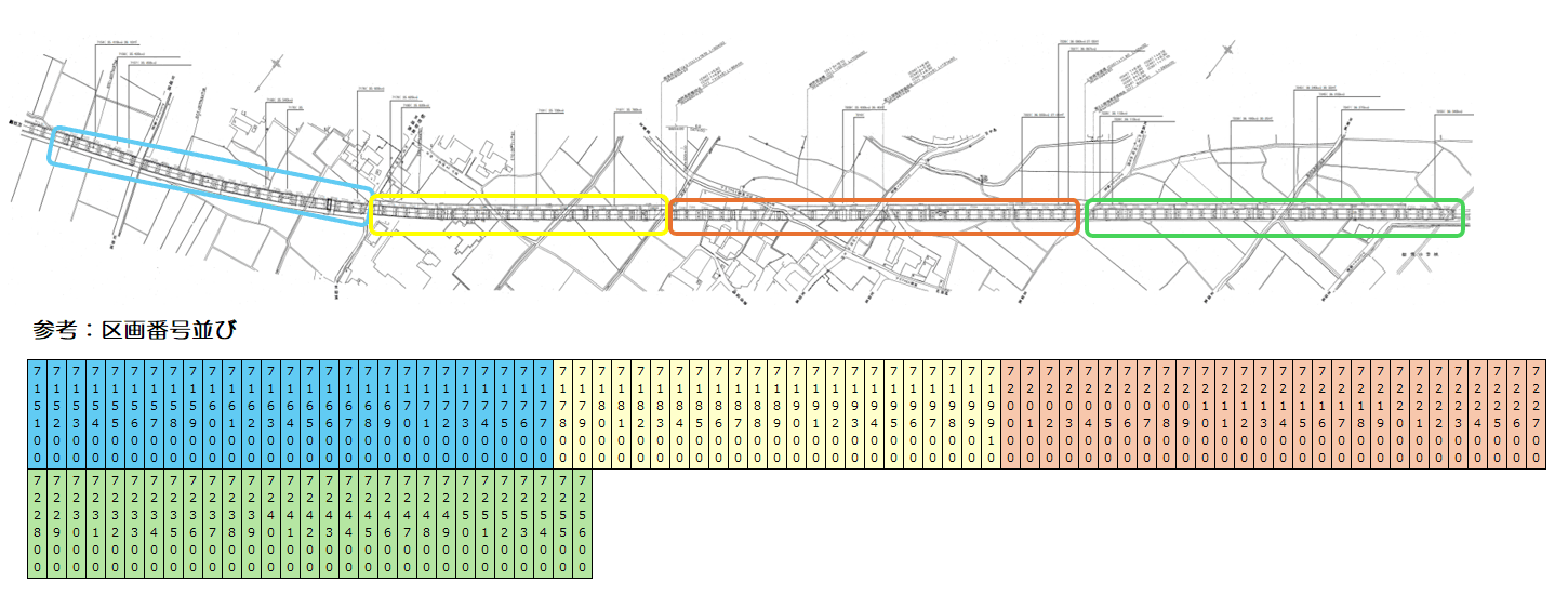 高架下47(7151-7256)の駐車配置図