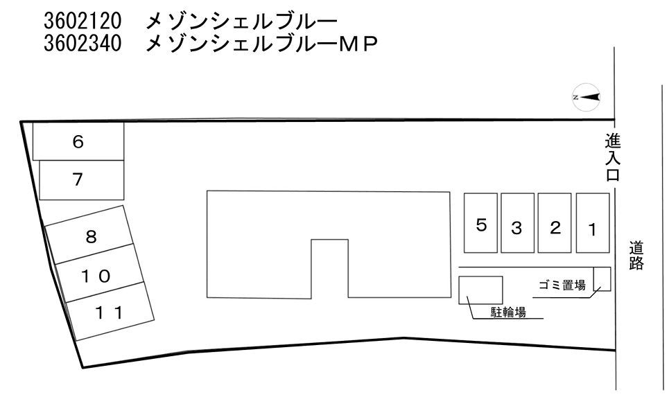 メゾンシェルブルーＭＰの駐車配置図