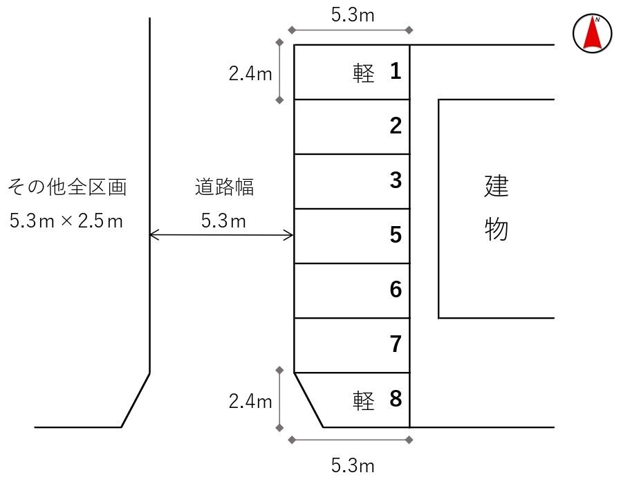 田川モータープールの駐車配置図