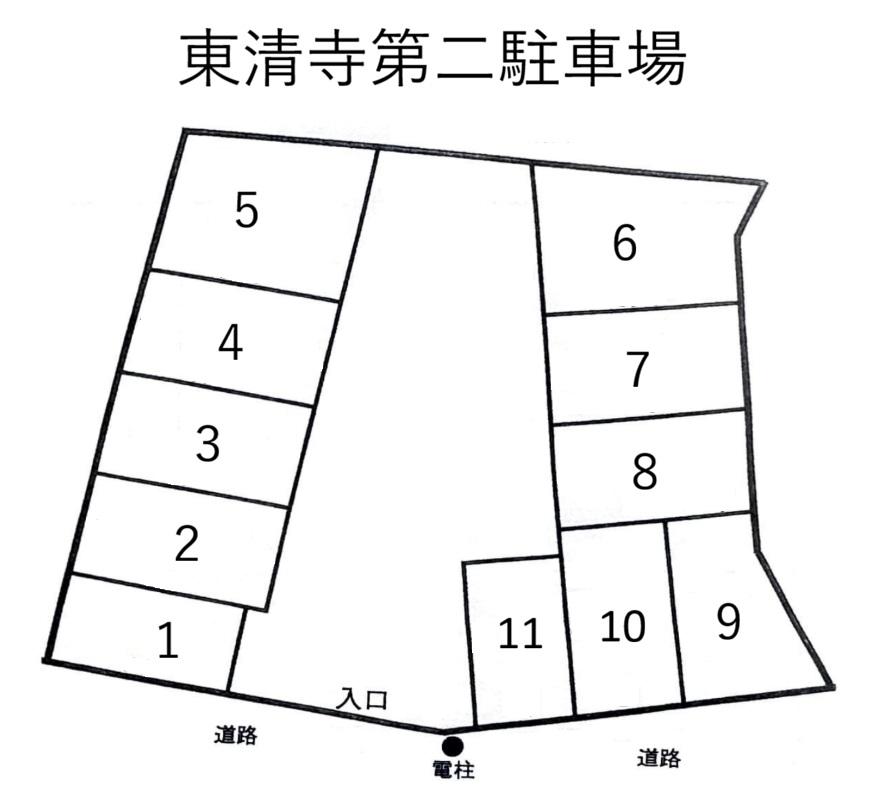 東清寺第二駐車場の駐車配置図