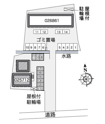 ＷｅｓｔⅡ(25712)の駐車配置図