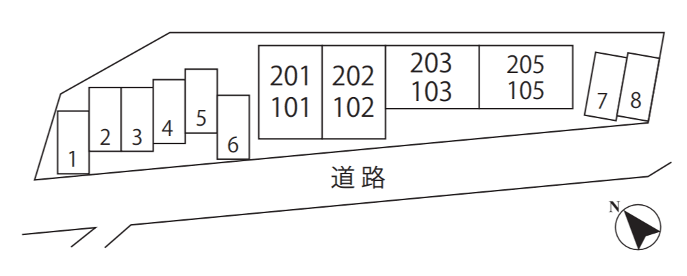ブルク大倉山の駐車配置図