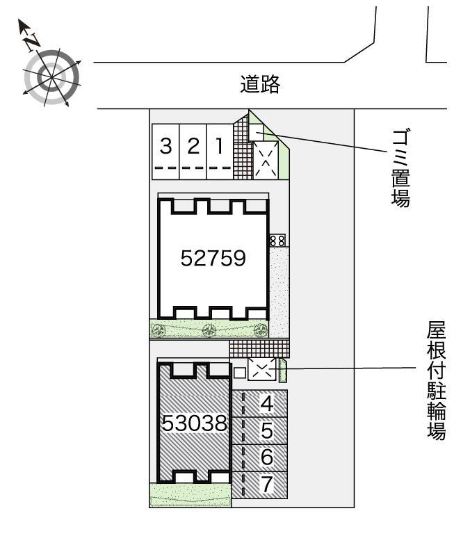 袖広２号棟(53038)の駐車配置図