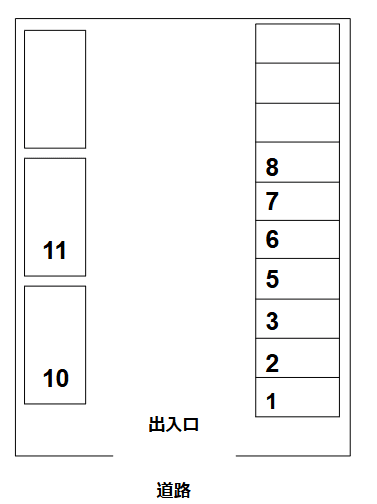 M・E 月極駐車場の駐車配置図