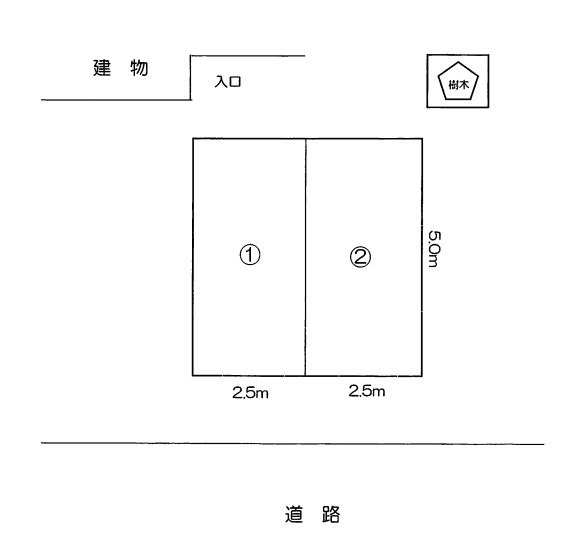 石和駐車場の駐車配置図