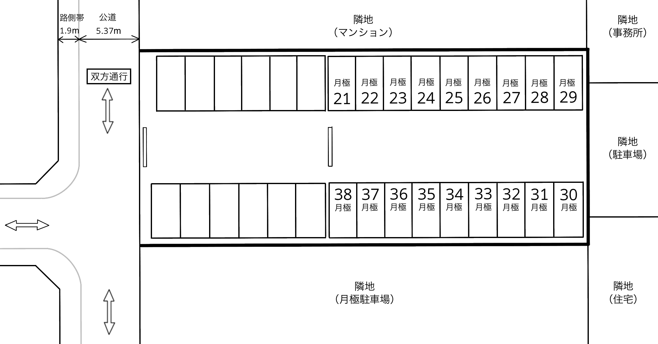 正保町６丁目の駐車配置図