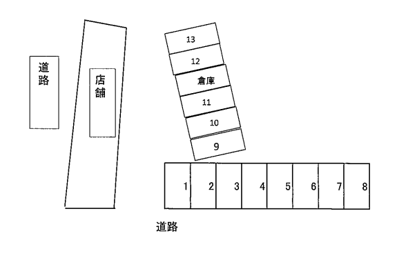 みなみ月極有料駐車場の駐車配置図