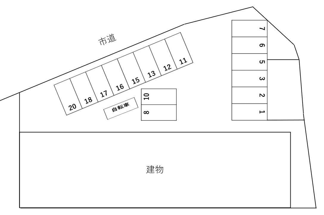 Ｔｉｎｋｅｒ　Ｂｅｌｌ別駐車場の駐車配置図