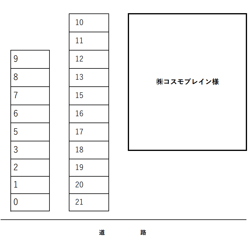 安橋駐車場の駐車配置図
