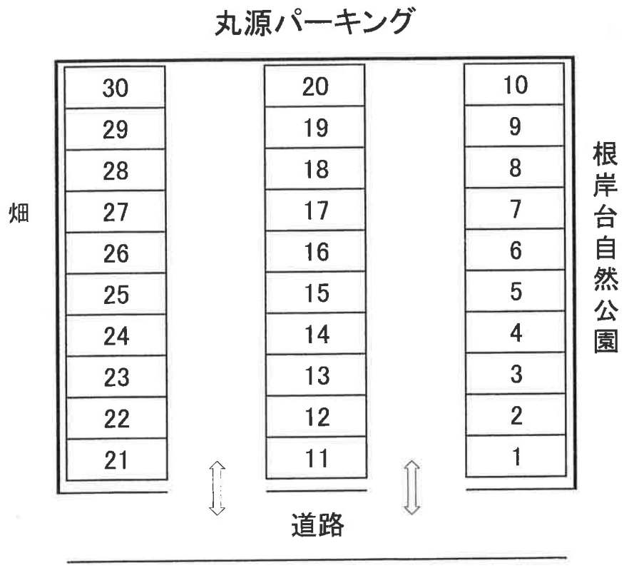 丸源パーキングの駐車配置図