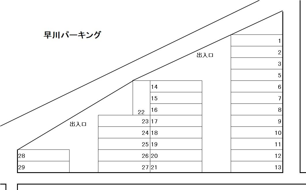 早川パーキングの駐車配置図