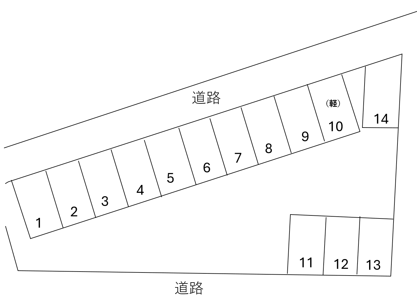 安河内駐車場の駐車配置図