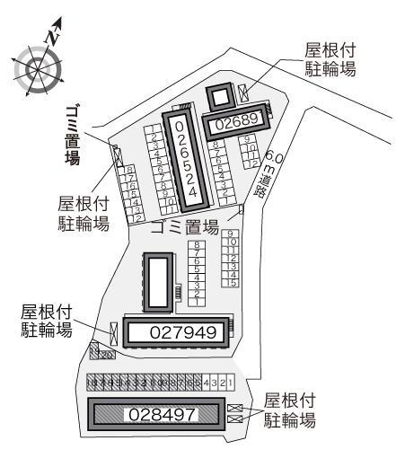 るんた(28497)　敷地外駐車場の駐車配置図