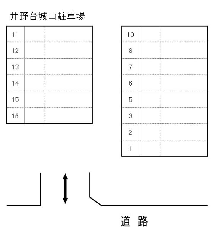 井野台城山駐車場の駐車配置図