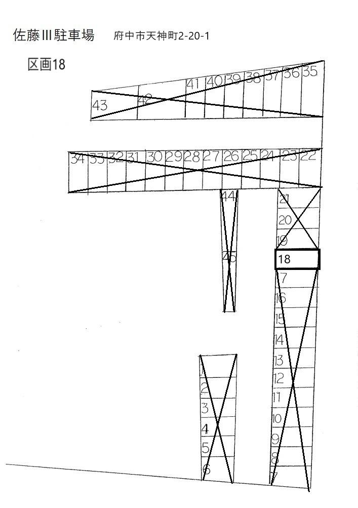 佐藤Ⅲ区画１８専用駐車場の駐車配置図