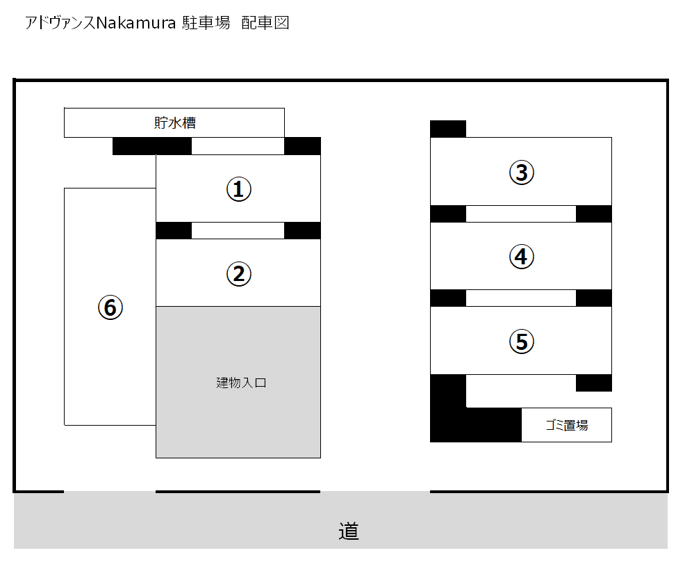 ｱﾄﾞｳﾞｧﾝｽNakamuraの駐車配置図