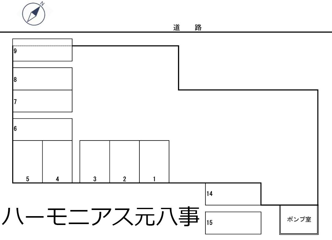 ハーモニアス元八事の駐車配置図