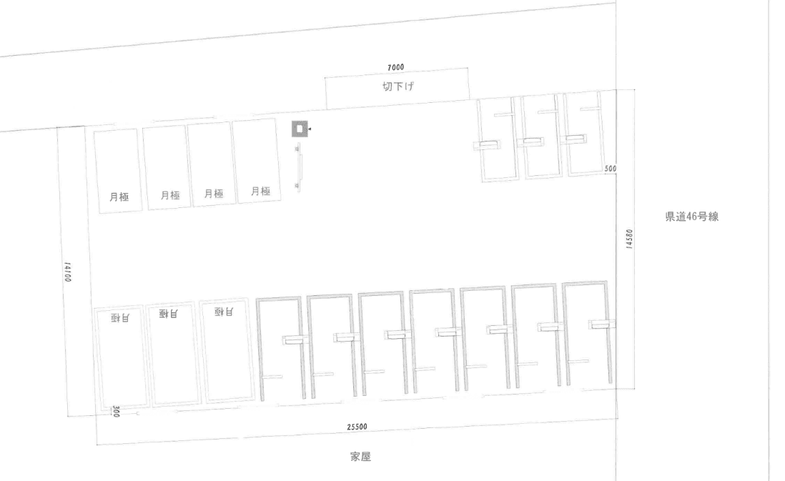 ザ・パーク三原１丁目の駐車配置図