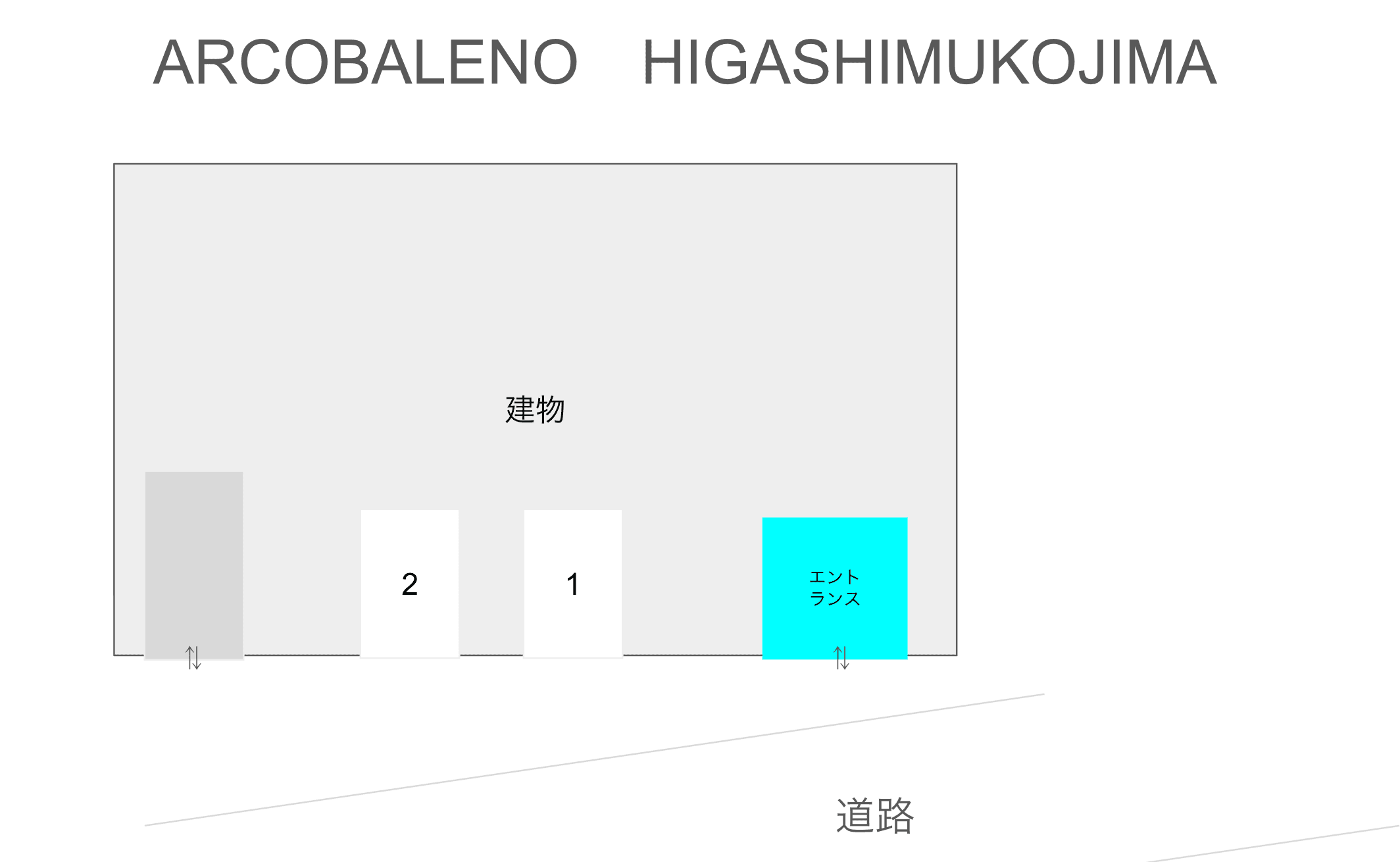 ARCOBALENO　HIGASHIMUKOJIMAの駐車配置図